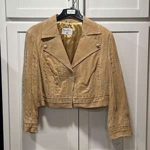 NWT Beautiful, 100% leather Native inspired leather jacket by Pamela McCoy 2X